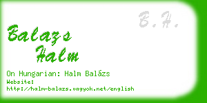 balazs halm business card